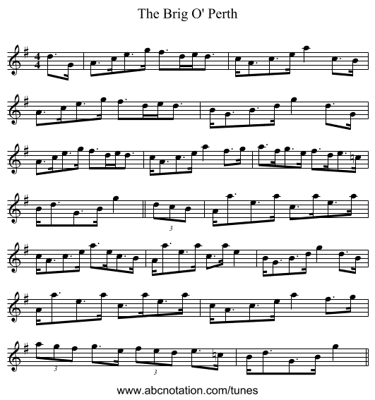 The Brig O' Perth - staff notation