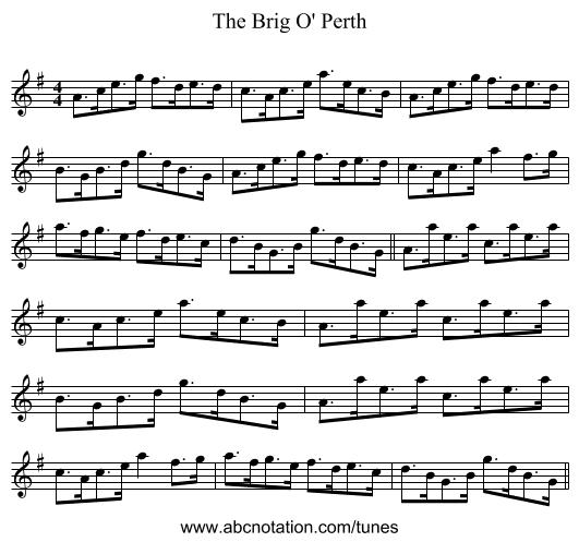 The Brig O' Perth - staff notation