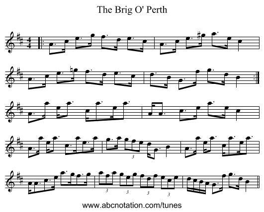 The Brig O' Perth - staff notation