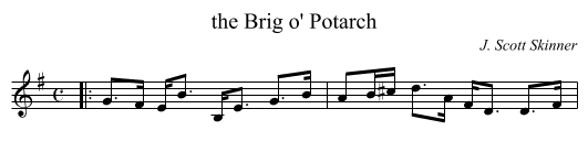 the Brig o' Potarch - staff notation