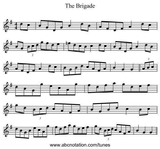 The Brigade - staff notation