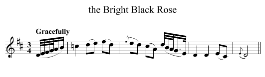 the Bright Black Rose - staff notation
