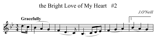 the Bright Love of My Heart   #2 - staff notation