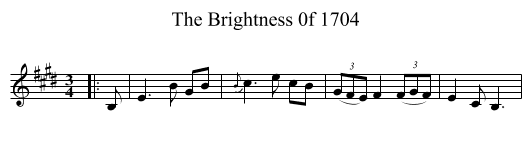 The Brightness 0f 1704 - staff notation