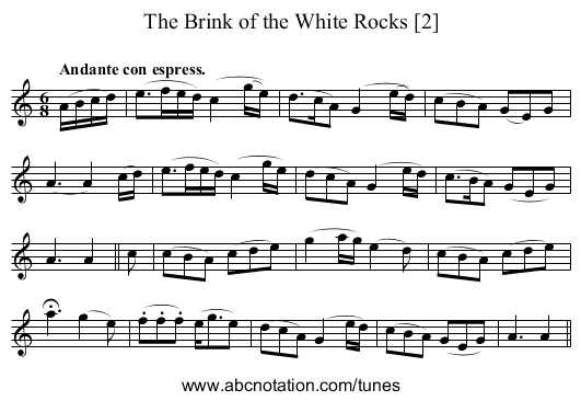 The Brink of the White Rocks [2] - staff notation