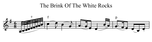 The Brink Of The White Rocks - staff notation
