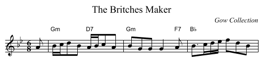 The Britches Maker - staff notation