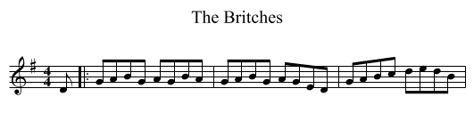 The Britches - staff notation
