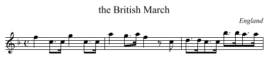 the British March - staff notation