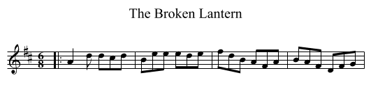 The Broken Lantern - staff notation