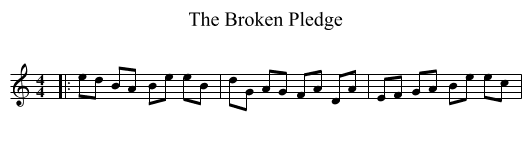 The Broken Pledge - staff notation