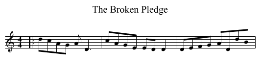 The Broken Pledge - staff notation