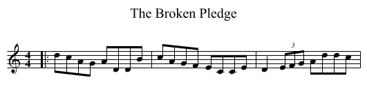 The Broken Pledge - staff notation