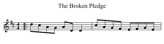 The Broken Pledge - staff notation