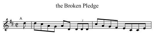 the Broken Pledge - staff notation