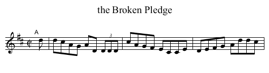 the Broken Pledge - staff notation
