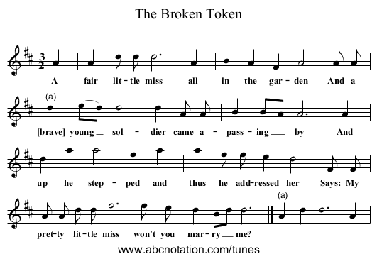 The Broken Token - staff notation