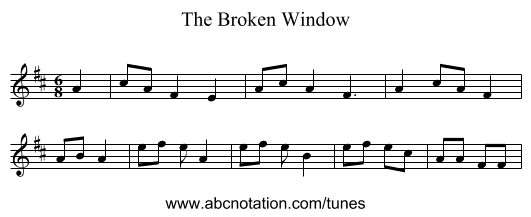 The Broken Window - staff notation