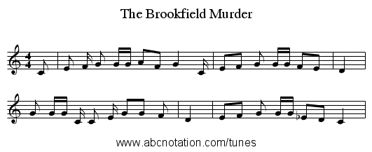 The Brookfield Murder - staff notation