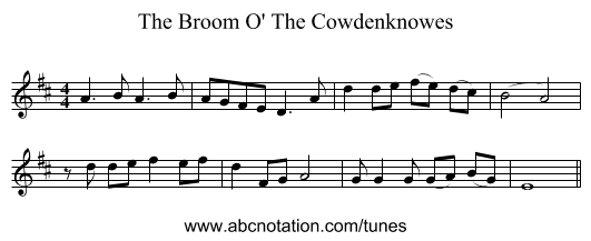 The Broom O' The Cowdenknowes - staff notation