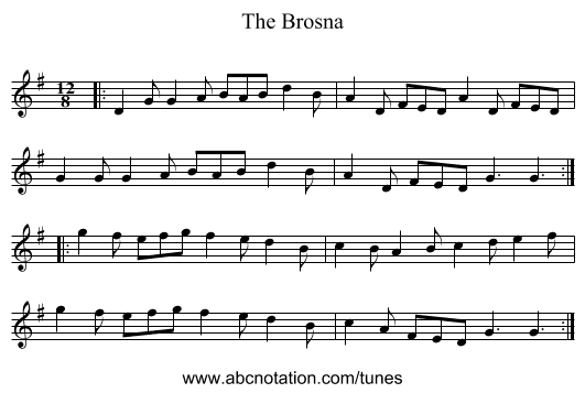The Brosna - staff notation