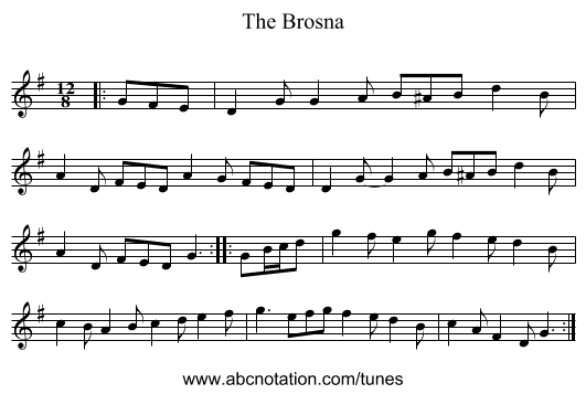The Brosna - staff notation