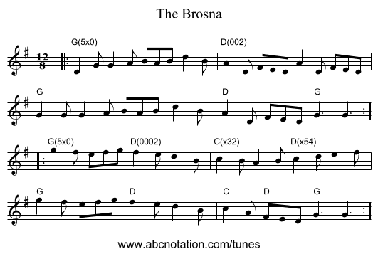 The Brosna - staff notation