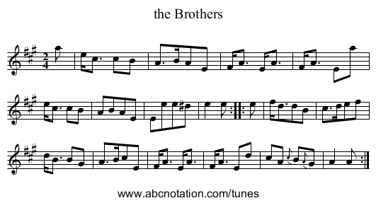 the Brothers - staff notation