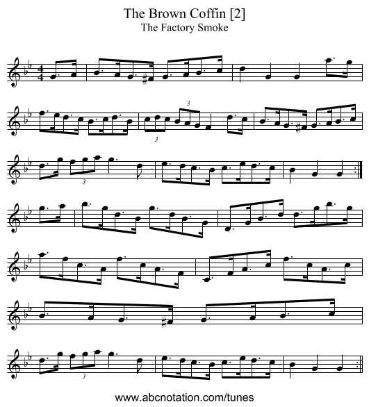 The Brown Coffin [2] - staff notation