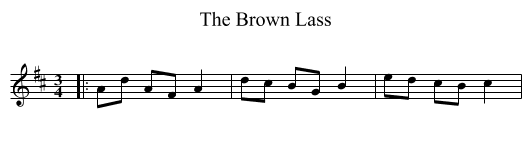 The Brown Lass - staff notation