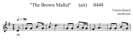 The Brown Mallet      (air)     0448 - staff notation