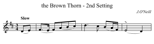 the Brown Thorn - 2nd Setting - staff notation