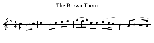 The Brown Thorn - staff notation