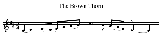 The Brown Thorn - staff notation