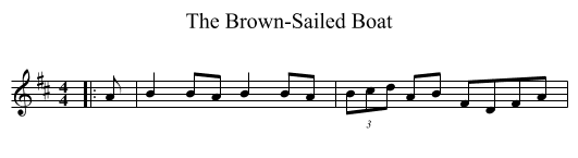 The Brown-Sailed Boat - staff notation