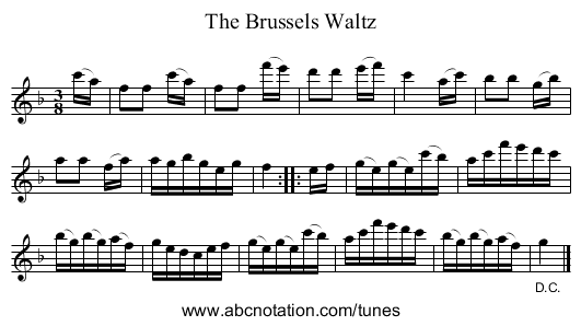 The Brussels Waltz - staff notation