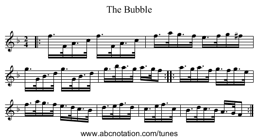 The Bubble - staff notation