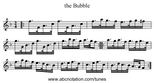 the Bubble - staff notation