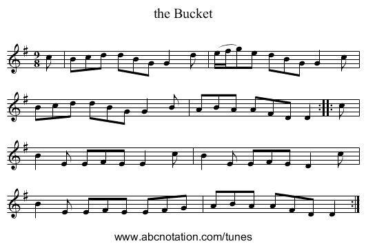 the Bucket - staff notation