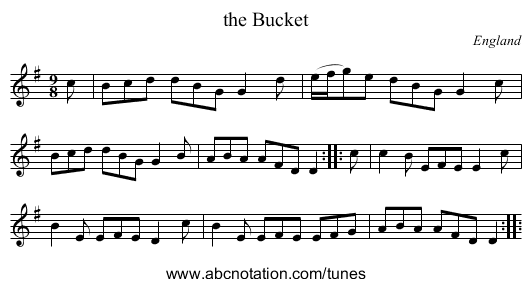 the Bucket - staff notation