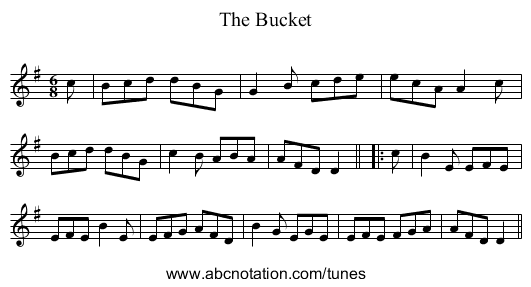 The Bucket - staff notation