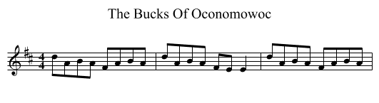 The Bucks Of Oconomowoc - staff notation