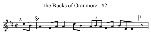 the Bucks of Oranmore   #2 - staff notation