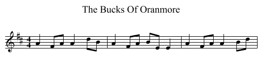 The Bucks Of Oranmore - staff notation