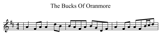The Bucks Of Oranmore - staff notation