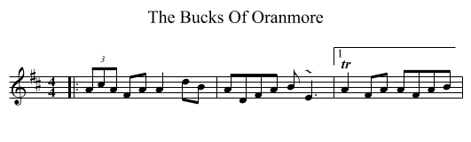 The Bucks Of Oranmore - staff notation