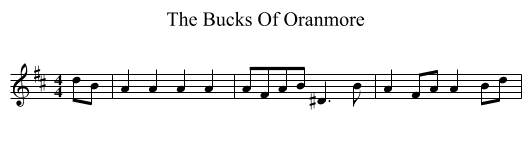 The Bucks Of Oranmore - staff notation