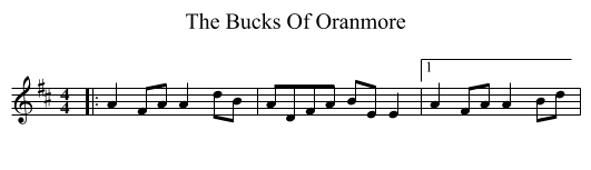 The Bucks Of Oranmore - staff notation