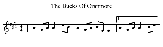 The Bucks Of Oranmore - staff notation