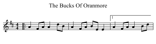 The Bucks Of Oranmore - staff notation